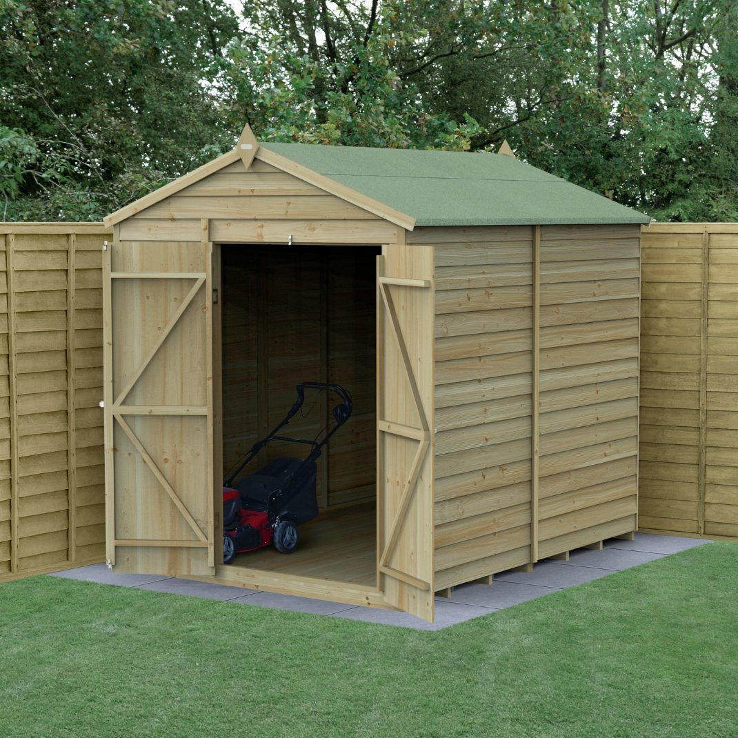 Forest 6x8 4Life Overlap Apex Shed - No Window - Double Door (Installed) Price Comparisons | Compare The Build