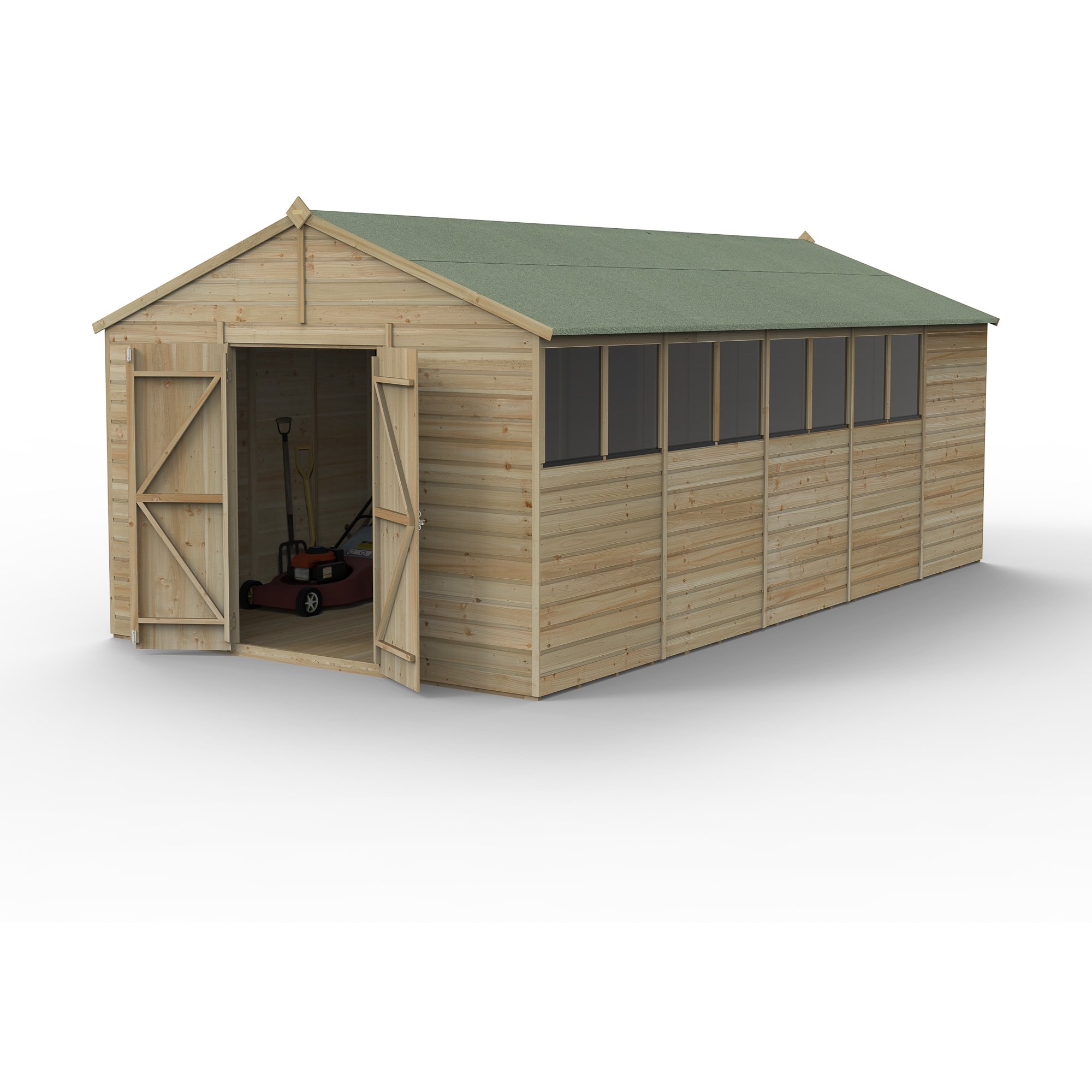 Forest Beckwood 10x20 Apex Shed - 8 Windows - Double Door Price Comparisons | Compare The Build