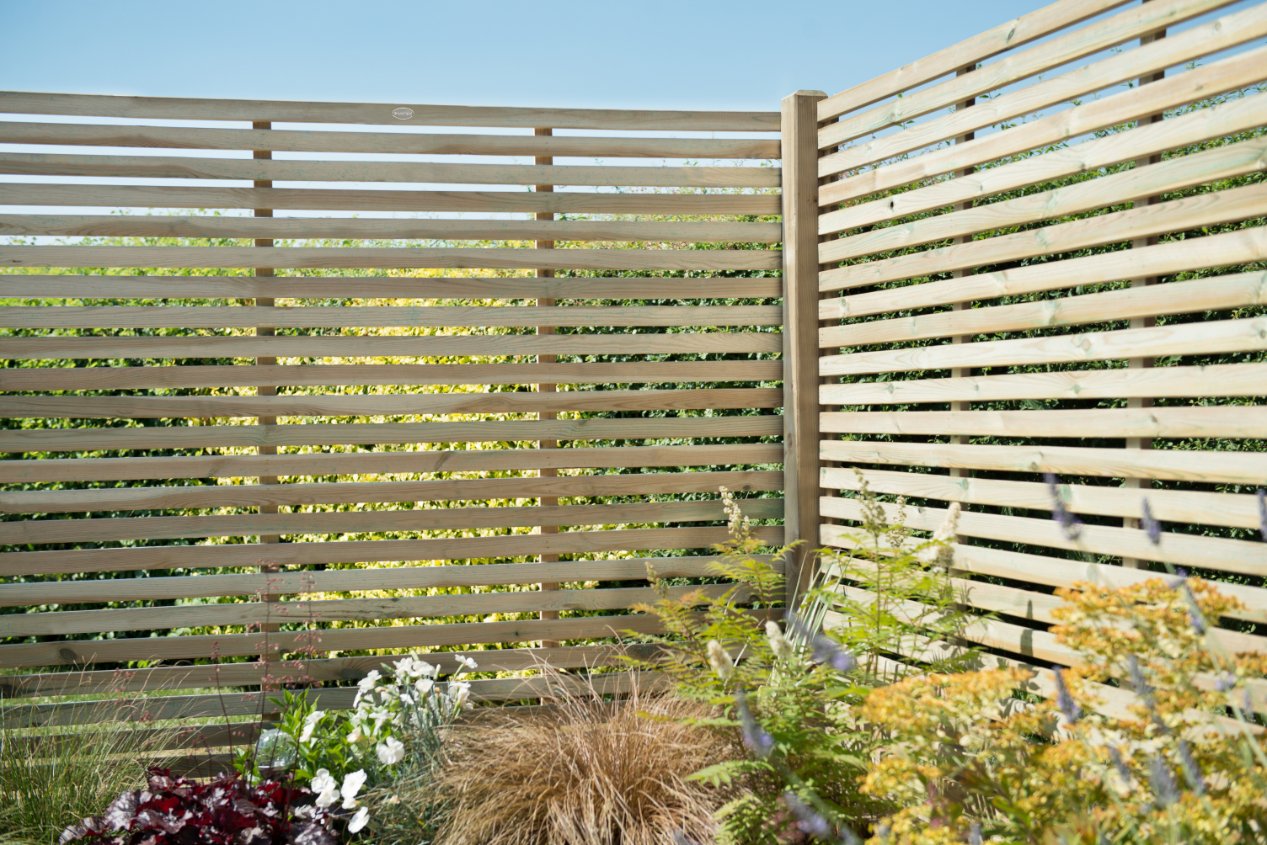1.8m x 1.5m Pressure Treated Contemporary Slatted Fence Panel  - Pack of 3 FSC® certified Price Comparisons | Compare The Build