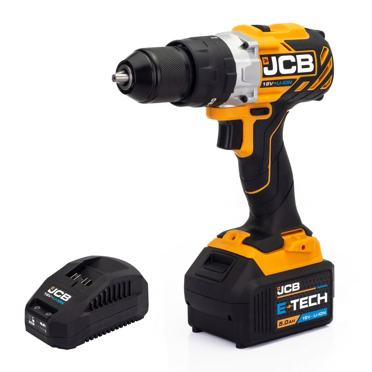 JCB 18V 65Nm Brushless, Variable Speed Combi Drill with 5.0Ah Li-ion Battery & 2.4A Charger Price Comparisons | Compare The Build