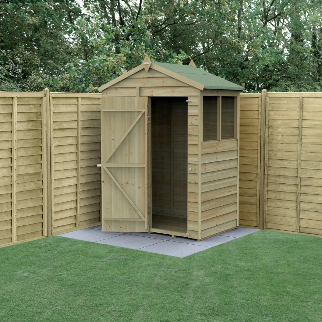 Forest 5x3 4Life Overlap Apex Shed - 2 Windows (Installed) Price Comparisons | Compare The Build