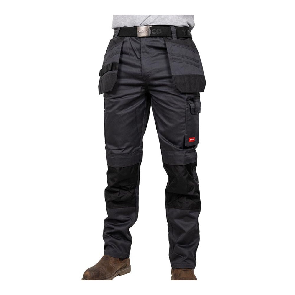 TIMco WTGBK3232 Workman Trousers 32R - Grey/Black | Compare The Build