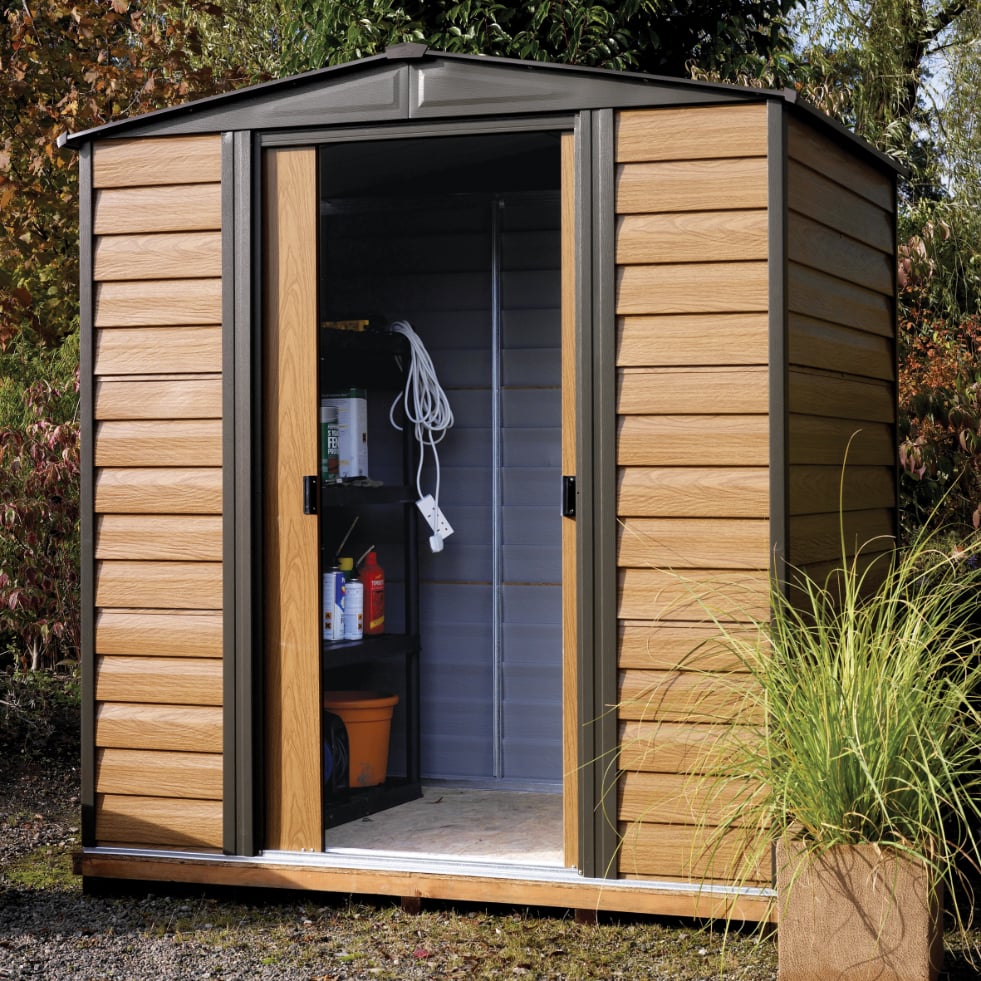 Rowlinson 6x5 Woodvale Metal Apex Shed Price Comparisons | Compare The Build