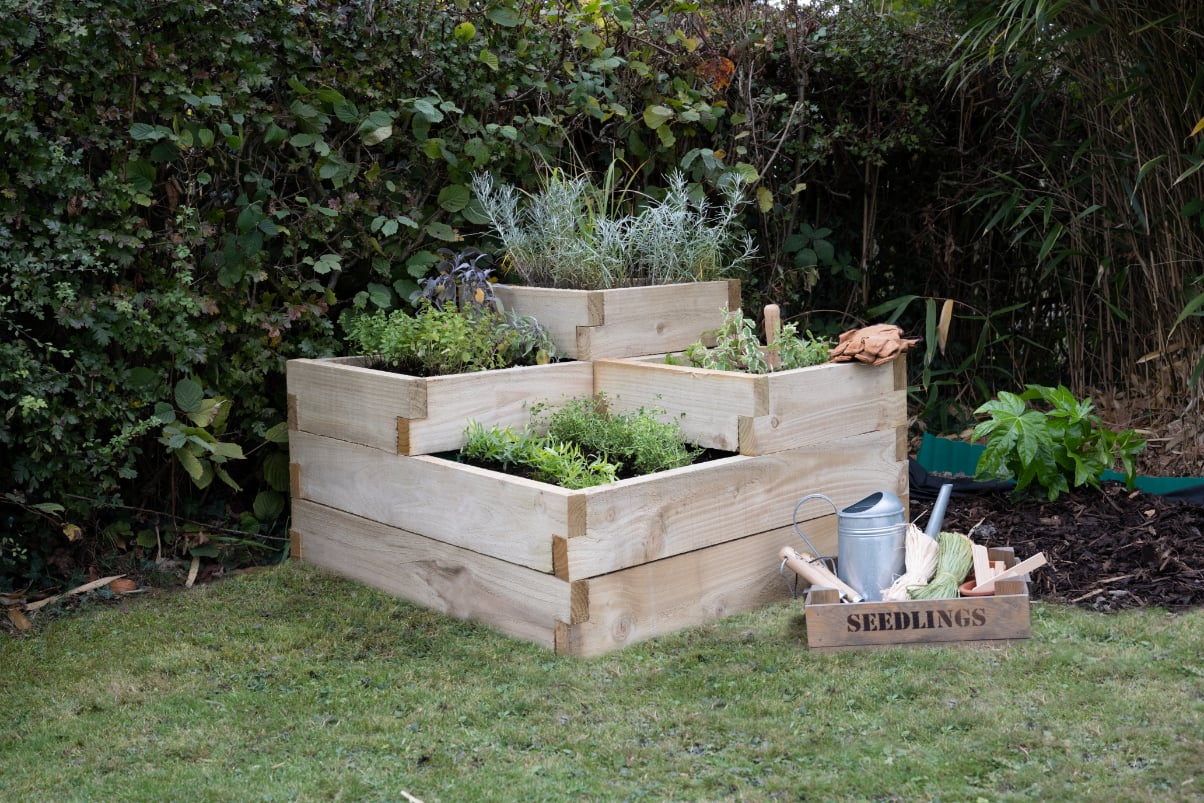 Caledonian Tiered Raised Bed - 90 x 90cm FSC® certified Price Comparisons | Compare The Build