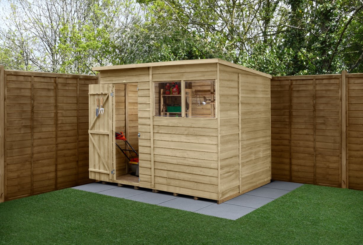 Forest 8x6 4Life Overlap Pent Shed - 2 Windows - Single Door Price Comparisons | Compare The Build