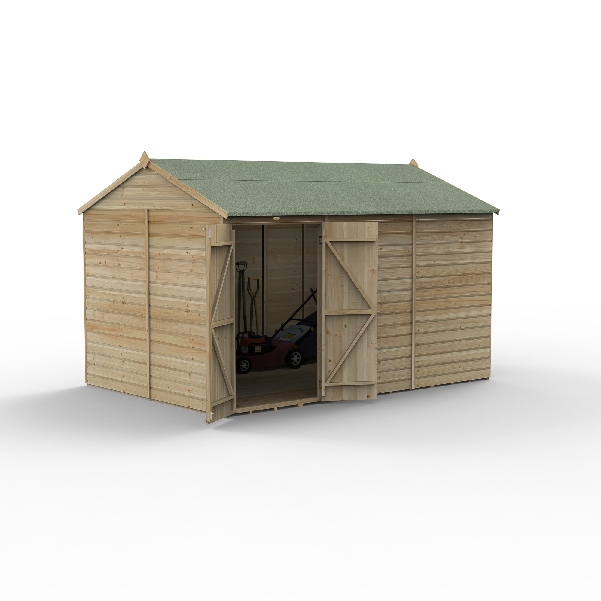 Forest Beckwood 12x8 Reverse Apex Shed - No Windows - Double Door Price Comparisons | Compare The Build