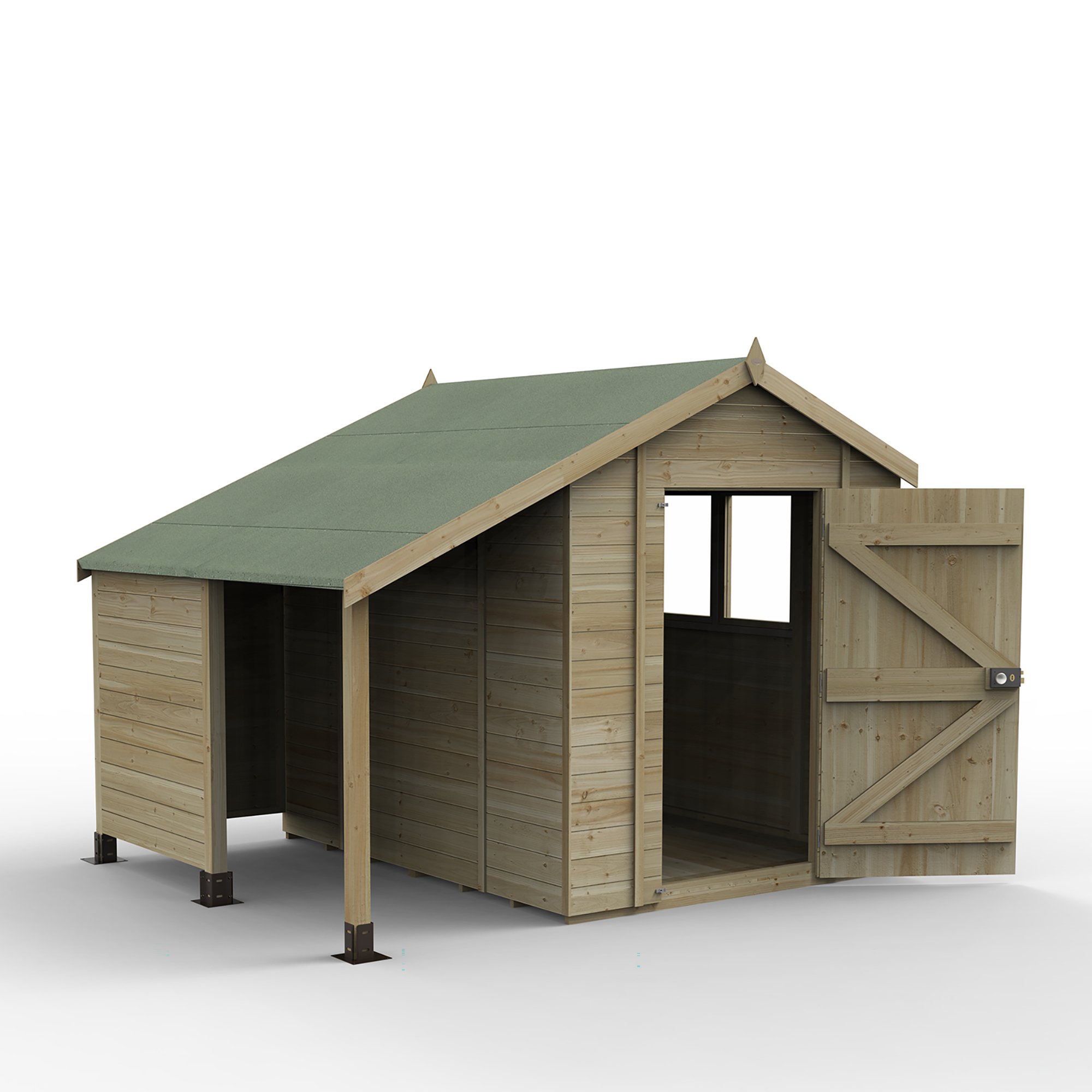 Forest Timberdale 6x8 Apex Shed With Log Store – Double Door FSC® certified Price Comparisons | Compare The Build
