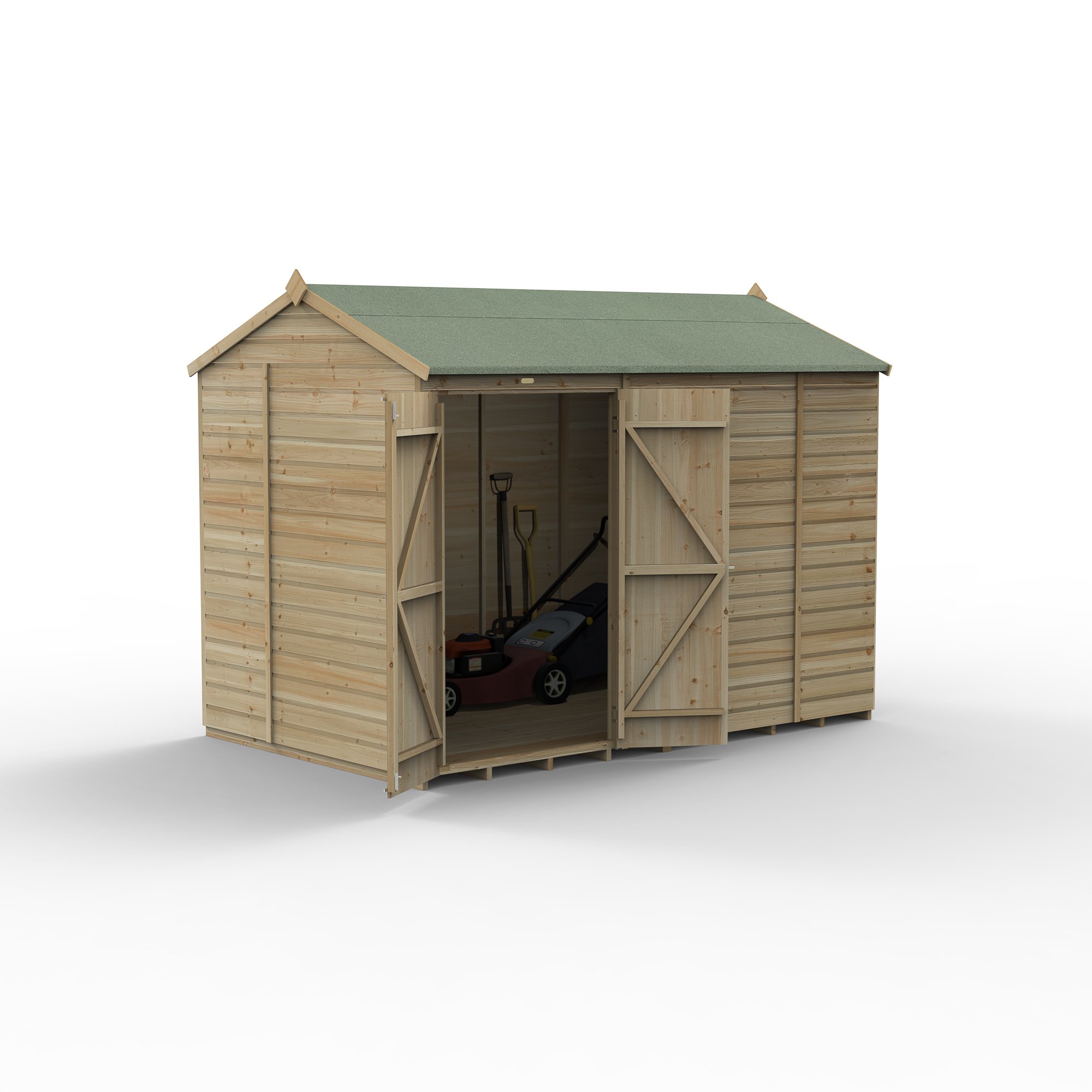 Forest Beckwood 10x6 Reverse Apex Shed - No Windows - Double Door Price Comparisons | Compare The Build