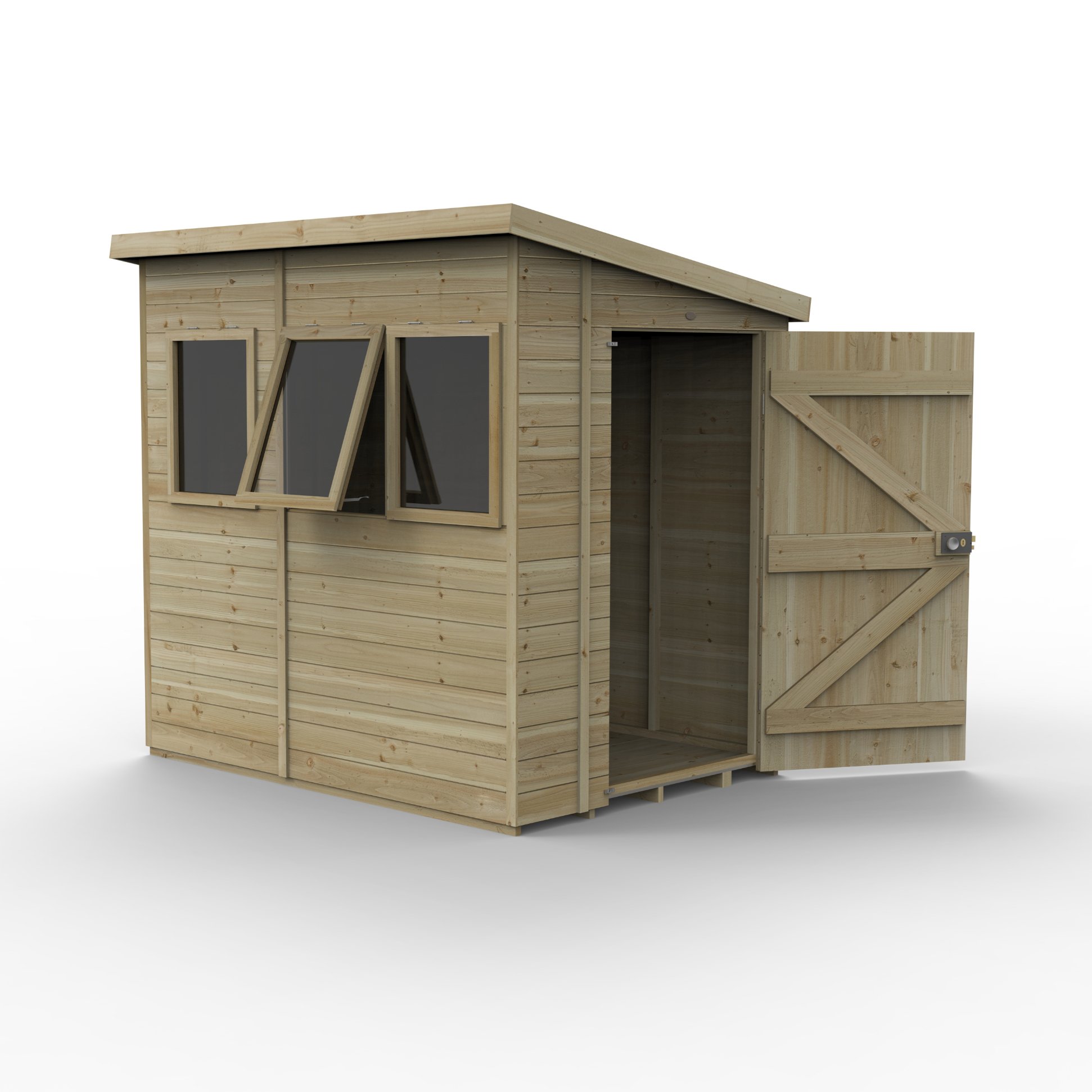 Forest Timberdale 7x5 Pent Shed - 3 Windows FSC® certified (Installed) Price Comparisons | Compare The Build